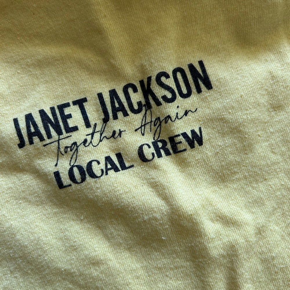 Janet Jackson Together Again  tour Local Crew Yellow T-Shirt